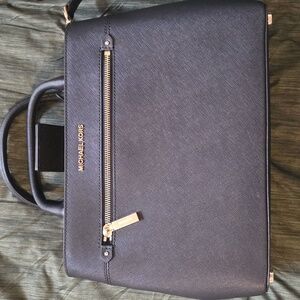 Michael Kors Black Bag with Gold Accents